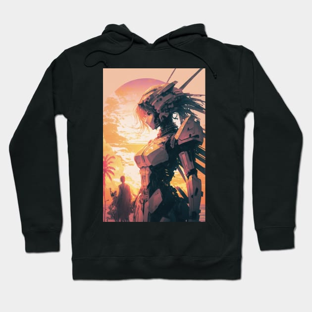 Cyberpunk Girl 1 Hoodie by Neon Dream